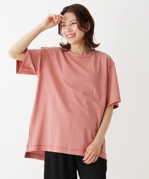 SHOO・LA・RUE（シューラルー）の「◆OE天竺スリットプルオーバー（Tシャツ/カットソー・レディース・オフホワイト/ダークブラウン/グレー系その他3/ブラック/ピンク系/ベージュ系2・02/03/04）」の6枚目の写真