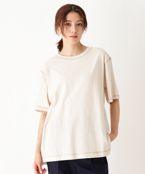 SHOO・LA・RUE（シューラルー）の「◆OE天竺スリットプルオーバー（Tシャツ/カットソー・レディース・オフホワイト/ダークブラウン/グレー系その他3/ブラック/ピンク系/ベージュ系2・02/03/04）」の2枚目の写真