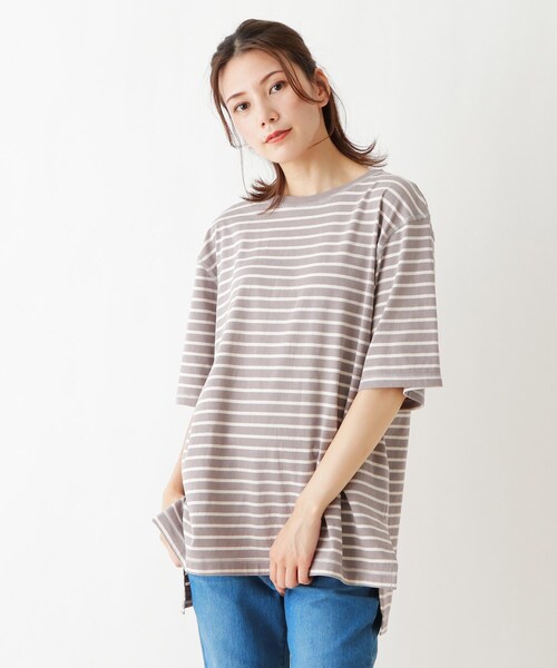 SHOO・LA・RUE（シューラルー）の「◆OE天竺スリットプルオーバー（Tシャツ/カットソー・レディース・オフホワイト/ダークブラウン/グレー系その他3/ブラック/ピンク系/ベージュ系2・02/03/04）」の3枚目の写真