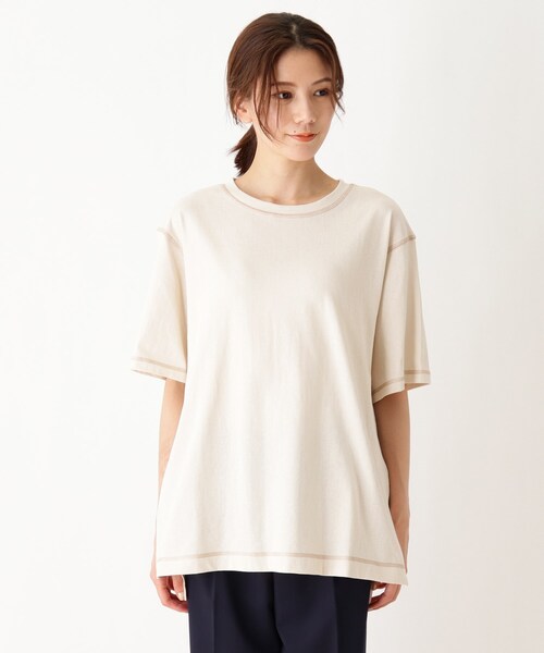 SHOO・LA・RUE（シューラルー）の「◆OE天竺スリットプルオーバー（Tシャツ/カットソー・レディース・オフホワイト/ダークブラウン/グレー系その他3/ブラック/ピンク系/ベージュ系2・02/03/04）」の14枚目の写真