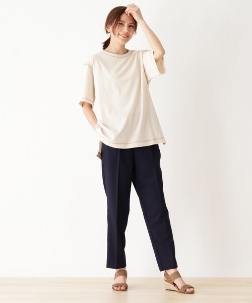 SHOO・LA・RUE（シューラルー）の「◆OE天竺スリットプルオーバー（Tシャツ/カットソー・レディース・オフホワイト/ダークブラウン/グレー系その他3/ブラック/ピンク系/ベージュ系2・02/03/04）」の10枚目の写真