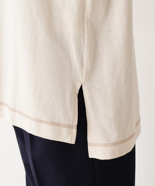 SHOO・LA・RUE（シューラルー）の「◆OE天竺スリットプルオーバー（Tシャツ/カットソー・レディース・オフホワイト/ダークブラウン/グレー系その他3/ブラック/ピンク系/ベージュ系2・02/03/04）」の7枚目の写真