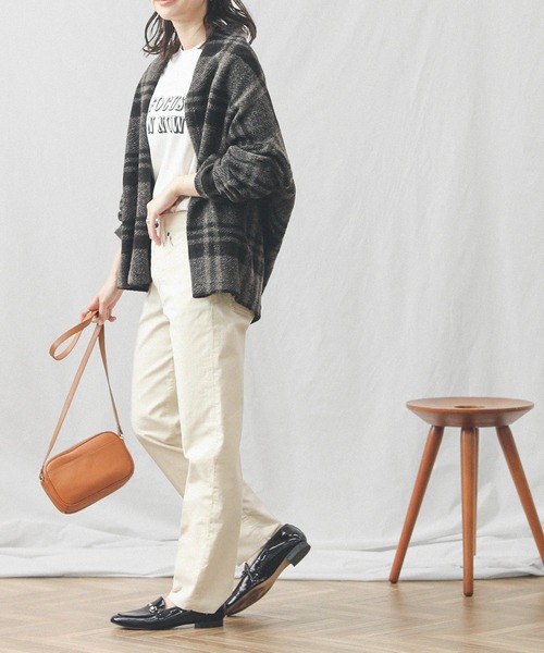 Gready Brilliant（グレディブリリアン）の「エアリーチェック/ミディガウン（ノーカラーコート・レディース・ブラウン/チャコール・FREE）」の10枚目の写真