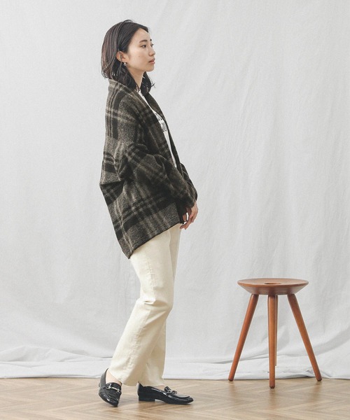 Gready Brilliant（グレディブリリアン）の「エアリーチェック/ミディガウン（ノーカラーコート・レディース・ブラウン/チャコール・FREE）」の16枚目の写真