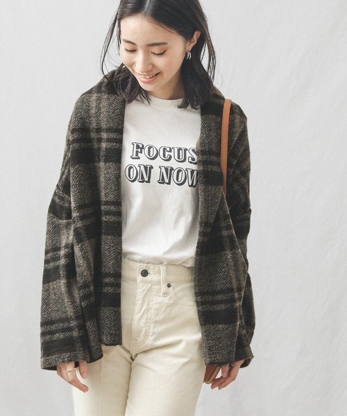 Gready Brilliant（グレディブリリアン）の「エアリーチェック/ミディガウン（ノーカラーコート・レディース・ブラウン/チャコール・FREE）」の14枚目の写真