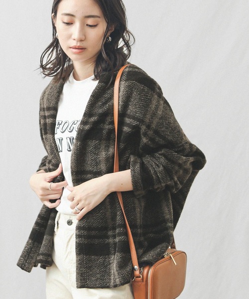 Gready Brilliant（グレディブリリアン）の「エアリーチェック/ミディガウン（ノーカラーコート・レディース・ブラウン/チャコール・FREE）」の18枚目の写真