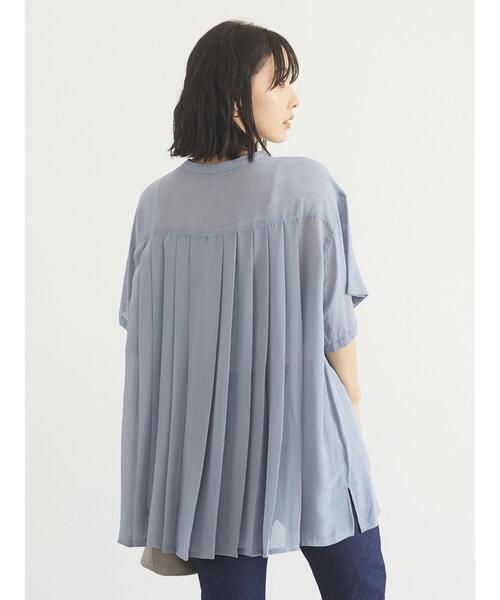 Green　Parks（グリーンパークス）の「5分袖 バックプリーツチュニック＊（シャツ/ブラウス・レディース・ブラック/ブルー・FREE）」の8枚目の写真