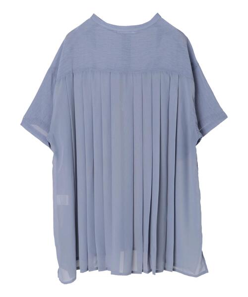 Green　Parks（グリーンパークス）の「5分袖 バックプリーツチュニック＊（シャツ/ブラウス・レディース・ブラック/ブルー・FREE）」の13枚目の写真