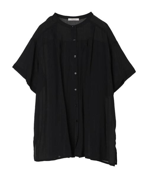 Green　Parks（グリーンパークス）の「5分袖 バックプリーツチュニック＊（シャツ/ブラウス・レディース・ブラック/ブルー・FREE）」の18枚目の写真