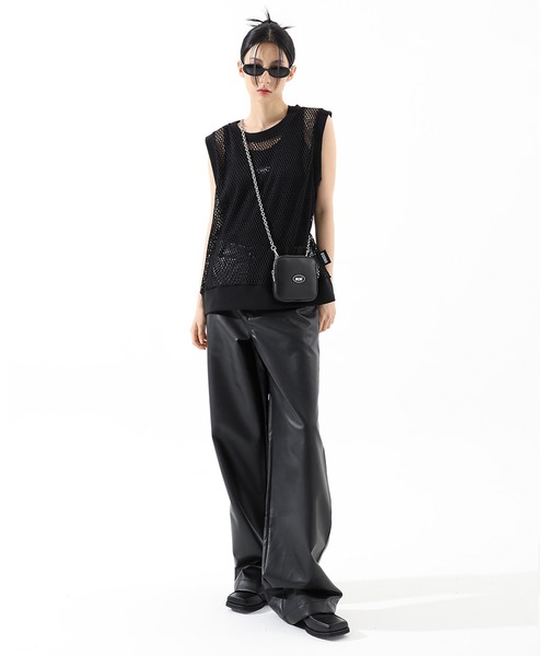 BASIC COTTON(ベーシックコットン)の「A'GEM/9 × .kom『BASIC COTTON/ベーシックコットン』UNISEX Mesh Vest/ベーシック ユニセックス メッシュ ベスト(ベスト・メンズ・ブラック・FREE)」の7枚目の写真