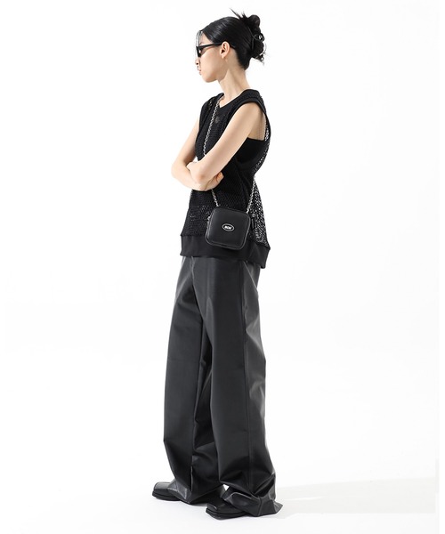BASIC COTTON(ベーシックコットン)の「A'GEM/9 × .kom『BASIC COTTON/ベーシックコットン』UNISEX Mesh Vest/ベーシック ユニセックス メッシュ ベスト(ベスト・メンズ・ブラック・FREE)」の6枚目の写真