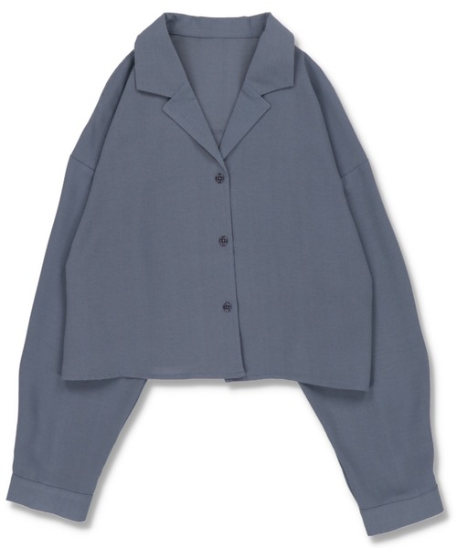 SPINNS（スピンズ）の「ショート丈開襟シャツ（シャツ/ブラウス・レディース・ブラック/ダークグリーン/オレンジ/ダークブルー/グレイッシュベージュ・ONESIZE）」の13枚目の写真