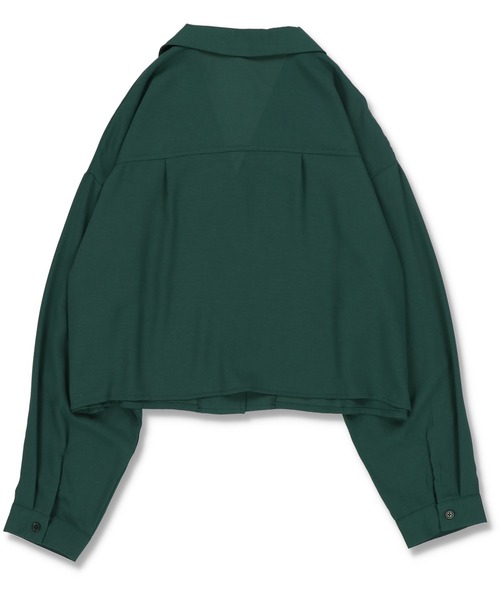 SPINNS（スピンズ）の「ショート丈開襟シャツ（シャツ/ブラウス・レディース・ブラック/ダークグリーン/オレンジ/ダークブルー/グレイッシュベージュ・ONESIZE）」の12枚目の写真