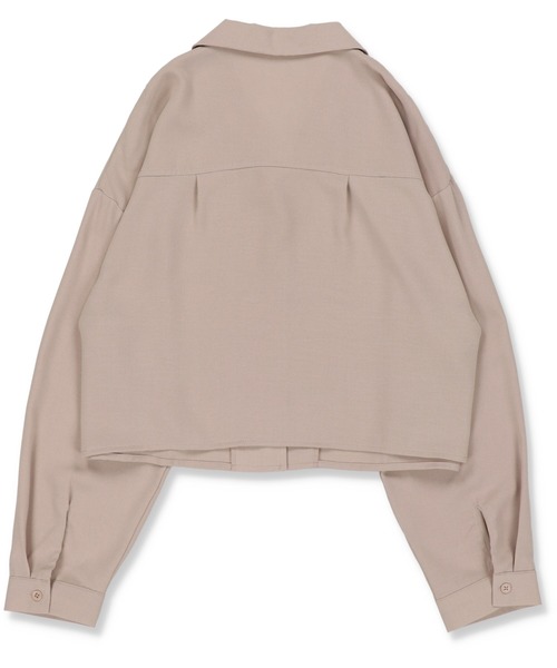 SPINNS（スピンズ）の「ショート丈開襟シャツ（シャツ/ブラウス・レディース・ブラック/ダークグリーン/オレンジ/ダークブルー/グレイッシュベージュ・ONESIZE）」の18枚目の写真