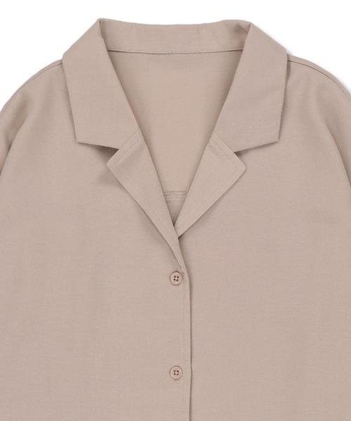 SPINNS（スピンズ）の「ショート丈開襟シャツ（シャツ/ブラウス・レディース・ブラック/ダークグリーン/オレンジ/ダークブルー/グレイッシュベージュ・ONESIZE）」の19枚目の写真