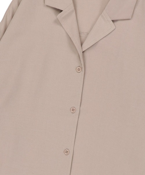 SPINNS（スピンズ）の「ショート丈開襟シャツ（シャツ/ブラウス・レディース・ブラック/ダークグリーン/オレンジ/ダークブルー/グレイッシュベージュ・ONESIZE）」の21枚目の写真