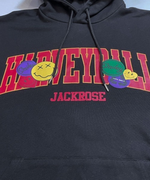 JACKROSE（ジャックローズ）の「SMILEYFACE&JE/スマイリーフェイス パーカー（パーカー・メンズ・グレー/ブラック・M/L）」の3枚目の写真