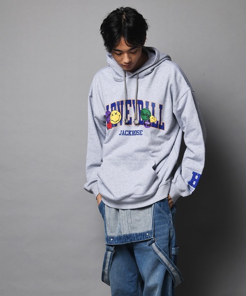 JACKROSE（ジャックローズ）の「SMILEYFACE&JE/スマイリーフェイス パーカー（パーカー・メンズ・グレー/ブラック・M/L）」の19枚目の写真