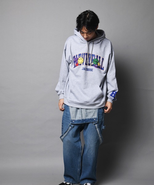 JACKROSE（ジャックローズ）の「SMILEYFACE&JE/スマイリーフェイス パーカー（パーカー・メンズ・グレー/ブラック・M/L）」の15枚目の写真