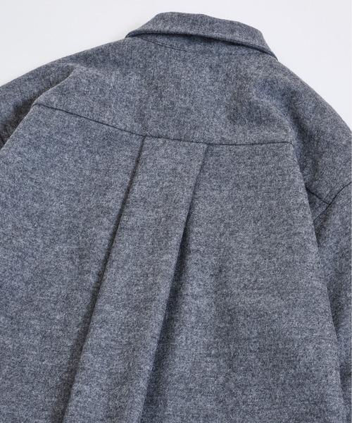 Blanc YM(ブランワイエム)の「Blanc YM ブランワイエム / Milled Wool Shirt ミルドウールシャツ ジャケット / BL-21A-MWS(シャツ/ブラウス・メンズ・グレー/ネイビー・MEDIUM/SMALL)」の8枚目の写真