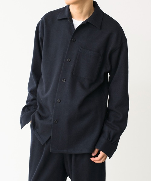 Blanc YM(ブランワイエム)の「Blanc YM ブランワイエム / Milled Wool Shirt ミルドウールシャツ ジャケット / BL-21A-MWS(シャツ/ブラウス・メンズ・グレー/ネイビー・MEDIUM/SMALL)」の20枚目の写真