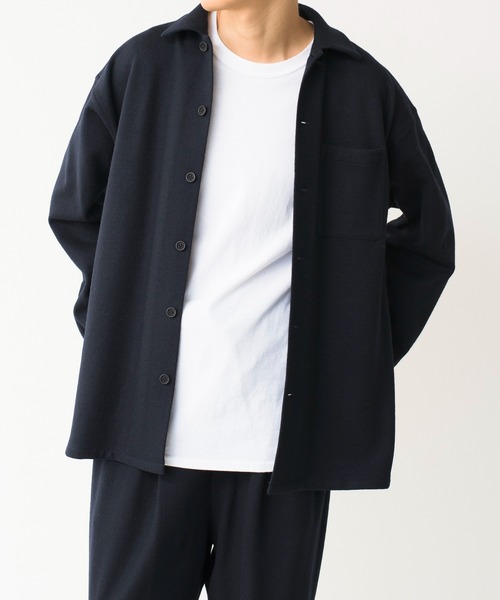 Blanc YM(ブランワイエム)の「Blanc YM ブランワイエム / Milled Wool Shirt ミルドウールシャツ ジャケット / BL-21A-MWS(シャツ/ブラウス・メンズ・グレー/ネイビー・MEDIUM/SMALL)」の21枚目の写真
