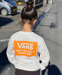 VANS | VANS/ヴァンズ K VANS RECTANGLELOGO L/S Tee ロングスリーブTシャツ ビッグシルエット フロント バックプリント(Tシャツ/カットソー)