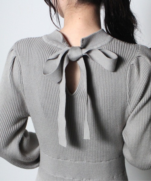 NOMAE(ノーマエ)の「【NOMAE】BACKリボンマーメイドニットワンピース(ワンピース・レディース・ホワイト/ブラック/ライトグリーン/ライトピンク・FREE)」の8枚目の写真