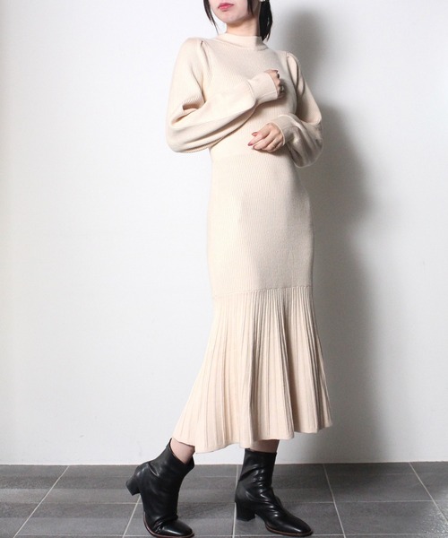 NOMAE(ノーマエ)の「【NOMAE】BACKリボンマーメイドニットワンピース(ワンピース・レディース・ホワイト/ブラック/ライトグリーン/ライトピンク・FREE)」の16枚目の写真