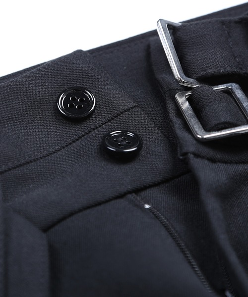 Espina（エスピナ）の「TRダブルバックルタックワイドパンツ（スラックス・メンズ・ブラック・MEDIUM/LARGE）」の2枚目の写真