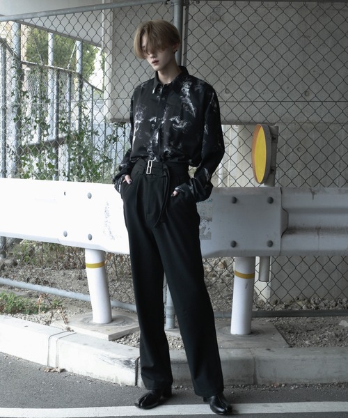 Espina（エスピナ）の「TRダブルバックルタックワイドパンツ（スラックス・メンズ・ブラック・MEDIUM/LARGE）」の4枚目の写真