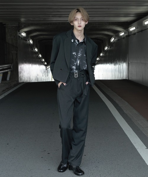 Espina（エスピナ）の「TRダブルバックルタックワイドパンツ（スラックス・メンズ・ブラック・MEDIUM/LARGE）」の5枚目の写真