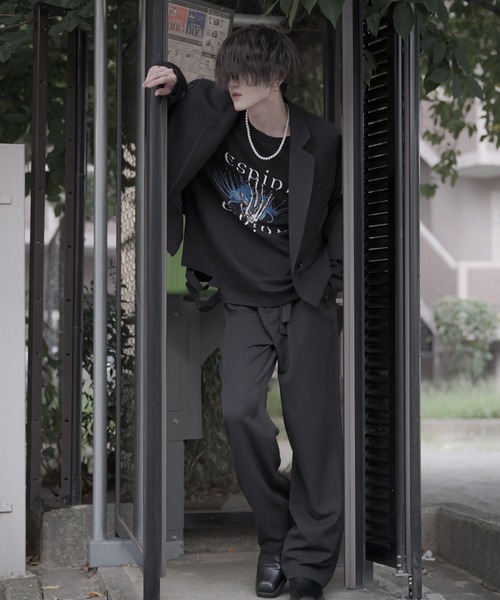 Espina（エスピナ）の「TRダブルバックルタックワイドパンツ（スラックス・メンズ・ブラック・MEDIUM/LARGE）」の6枚目の写真