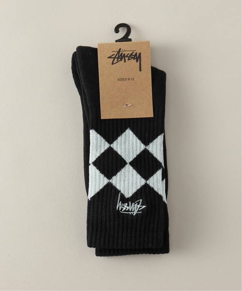 STUSSY(ステューシー)の「【STUSSY / ステューシー】ARGYLE JACQUARD CREWS SOCKS(ソックス/靴下・メンズ・ブラック/ベージュ・FREE)」の1枚目の写真