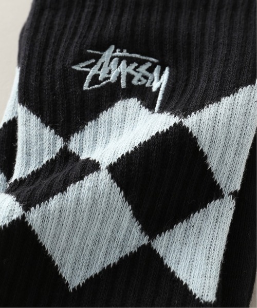 STUSSY(ステューシー)の「【STUSSY / ステューシー】ARGYLE JACQUARD CREWS SOCKS(ソックス/靴下・メンズ・ブラック/ベージュ・FREE)」の5枚目の写真