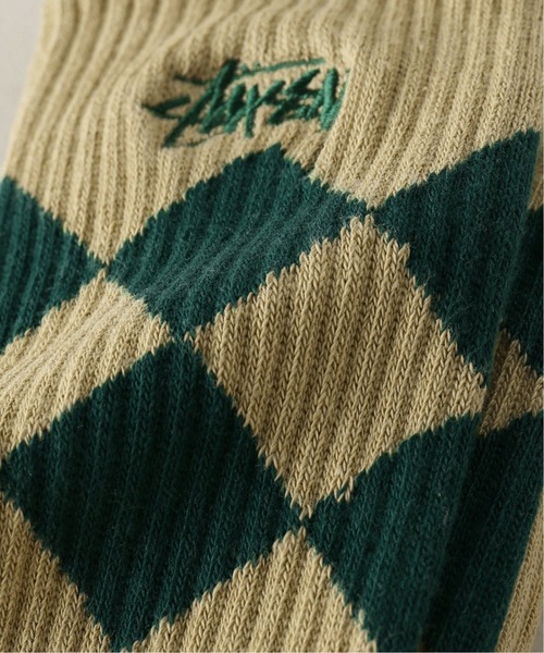 STUSSY(ステューシー)の「【STUSSY / ステューシー】ARGYLE JACQUARD CREWS SOCKS(ソックス/靴下・メンズ・ブラック/ベージュ・FREE)」の3枚目の写真