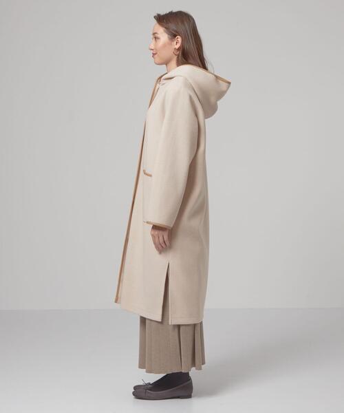 closet story（クローゼットストーリー）の「＜closet story（クローゼットストーリー）＞カットメルトン パイピング ロングコート（その他アウター・レディース・ダークグレー/ナチュラル・FREE）」の4枚目の写真