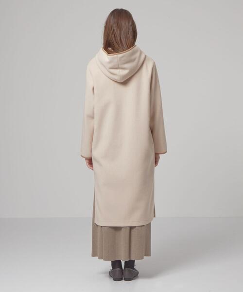 closet story（クローゼットストーリー）の「＜closet story（クローゼットストーリー）＞カットメルトン パイピング ロングコート（その他アウター・レディース・ダークグレー/ナチュラル・FREE）」の5枚目の写真