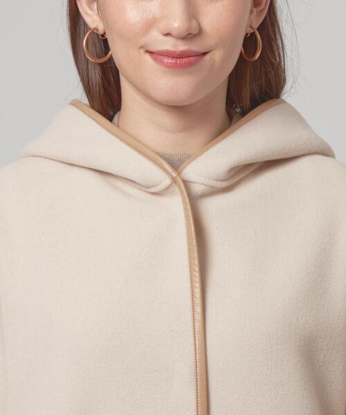 closet story（クローゼットストーリー）の「＜closet story（クローゼットストーリー）＞カットメルトン パイピング ロングコート（その他アウター・レディース・ダークグレー/ナチュラル・FREE）」の6枚目の写真