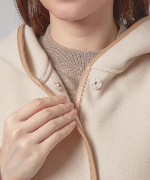 closet story（クローゼットストーリー）の「＜closet story（クローゼットストーリー）＞カットメルトン パイピング ロングコート（その他アウター・レディース・ダークグレー/ナチュラル・FREE）」の15枚目の写真