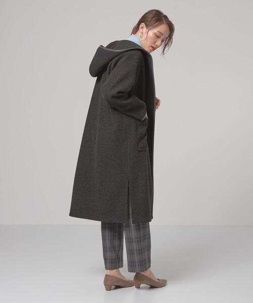 closet story（クローゼットストーリー）の「＜closet story（クローゼットストーリー）＞カットメルトン パイピング ロングコート（その他アウター・レディース・ダークグレー/ナチュラル・FREE）」の11枚目の写真