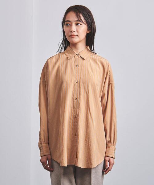 UNITED ARROWS（ユナイテッドアローズ）の「＜UNITED ARROWS＞ストライプ  オーバー シャツ B（シャツ/ブラウス・レディース・ブラック/オレンジ・38/36）」の9枚目の写真