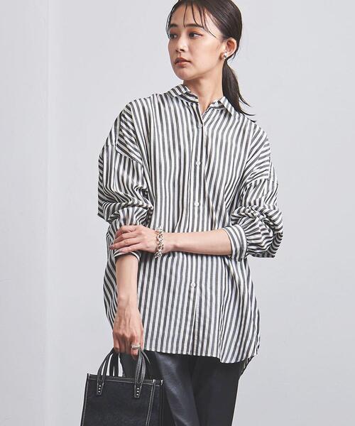 UNITED ARROWS（ユナイテッドアローズ）の「＜UNITED ARROWS＞ストライプ  オーバー シャツ B（シャツ/ブラウス・レディース・ブラック/オレンジ・38/36）」の7枚目の写真