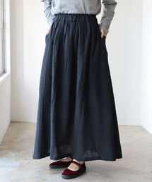 SETTO（セット）の「CLEAR SKIRT：デニムギャザースカート