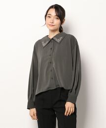 179/WG | ビッグカラーエンブロイダリーブラウス(シャツ/ブラウス)