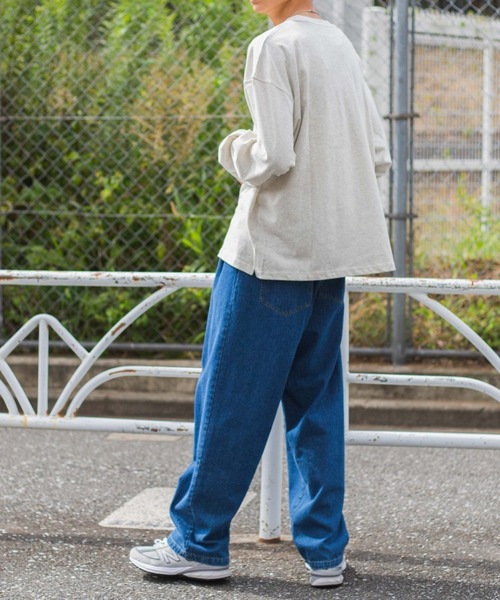 U.S. POLO ASSN.（ユーエスポロアッスン）の「∴WEGO/別注 U.S. POLOワンポイント刺繍BIGロンT（Tシャツ/カットソー・メンズ・スミクロ/オートミール/ブルー系その他/グリーン系その他/杢グレー/ベージュ系その他/パープル系その他/ダークグリーン/ホワイト/ネイビー・MEDIUM/LARGE）」の20枚目の写真