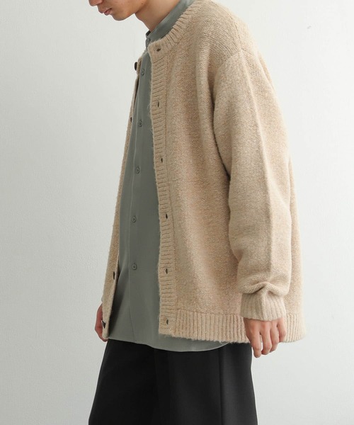 SENSE OF PLACE by URBAN RESEARCH（センスオブプレイスバイアーバンリサーチ）の「『ユニセックス』ブークレクルーネックカーディガン（カーディガン/ボレロ・メンズ・ライトブルー/ブラック/ベージュ/オレンジ/ブルー・MEDIUM/LARGE）」の10枚目の写真