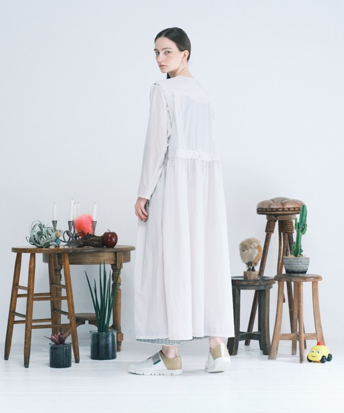 bedsidedrama(ベットサイドドラマ)の「bedsidedrama/ベッドサイドドラマ/Fake Riders Shirt Coat(ステンカラーコート・レディース・ライトグレー/ブラック・2/1)」の8枚目の写真