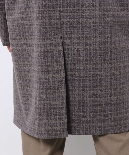 LAKOLE（ラコレ）の「チェック柄ウーリーテックステンカラーコート / 215636（ステンカラーコート・メンズ・ベージュ/チャコール・SMALL/MEDIUM/LARGE）」の21枚目の写真