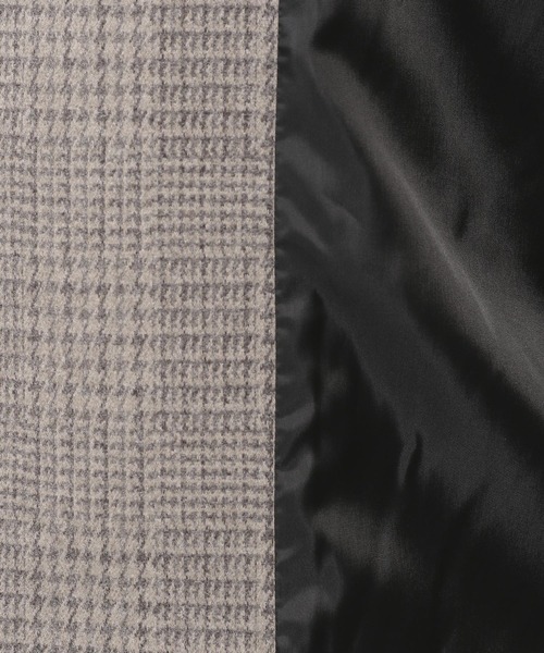 LAKOLE（ラコレ）の「チェック柄ウーリーテックステンカラーコート / 215636（ステンカラーコート・メンズ・ベージュ/チャコール・SMALL/MEDIUM/LARGE）」の6枚目の写真